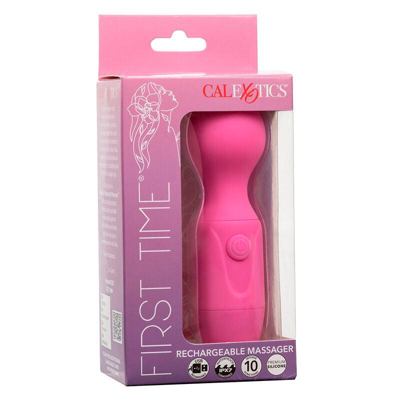 CALEXOTICS - FIRST TIME MASSAGEADOR RECARREGÁVEL 10 VIBRAÇÕES ROSA - Sexshoptuga 