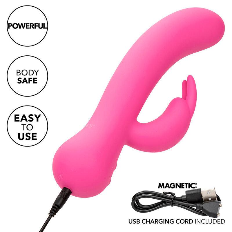 CALEXOTICS - FIRST TIME VIBRADOR COELHO RECARREGÁVEL ROSA - Sexshoptuga 