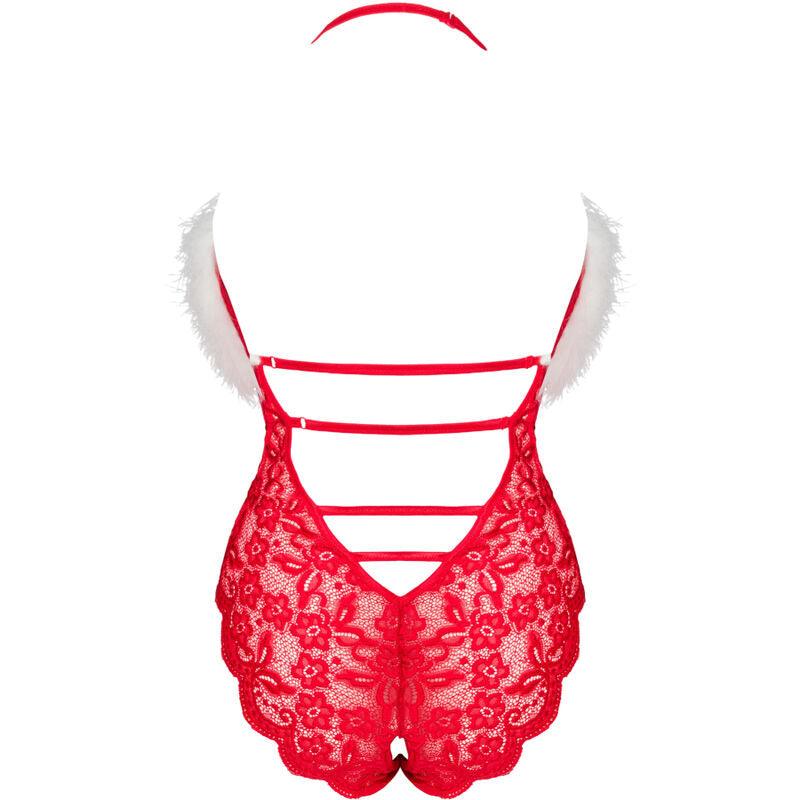 LIVCO CORSETTI FASHION - BODY FEMININO DE RENDA SANTA SEM COSTURA NATAL S/M - Sexshoptuga 