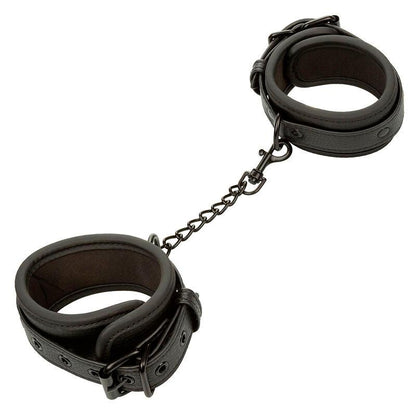 CALEXOTICS - NOCTURNAL ADJUSTABLE LEATHER ANKLE CUFFS BLACK