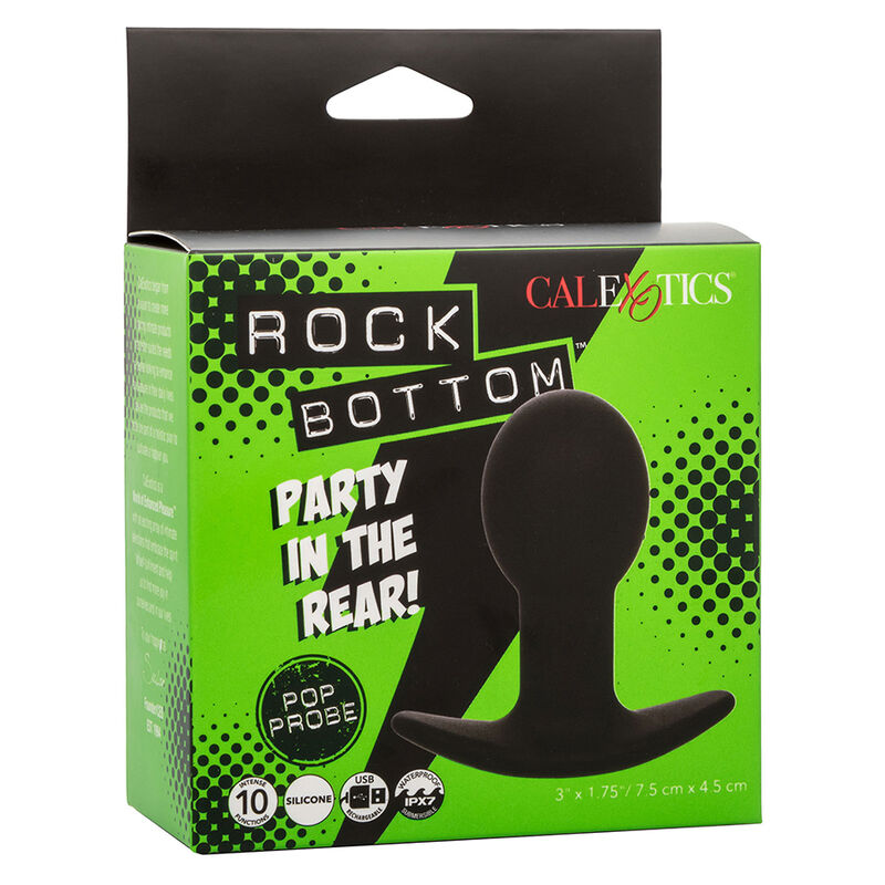 CALEXOTICS - ROCK BOTTOM PLUG ANAL 10 VIBRAÇÕES SILICONE PRETO Sexshoptuga 