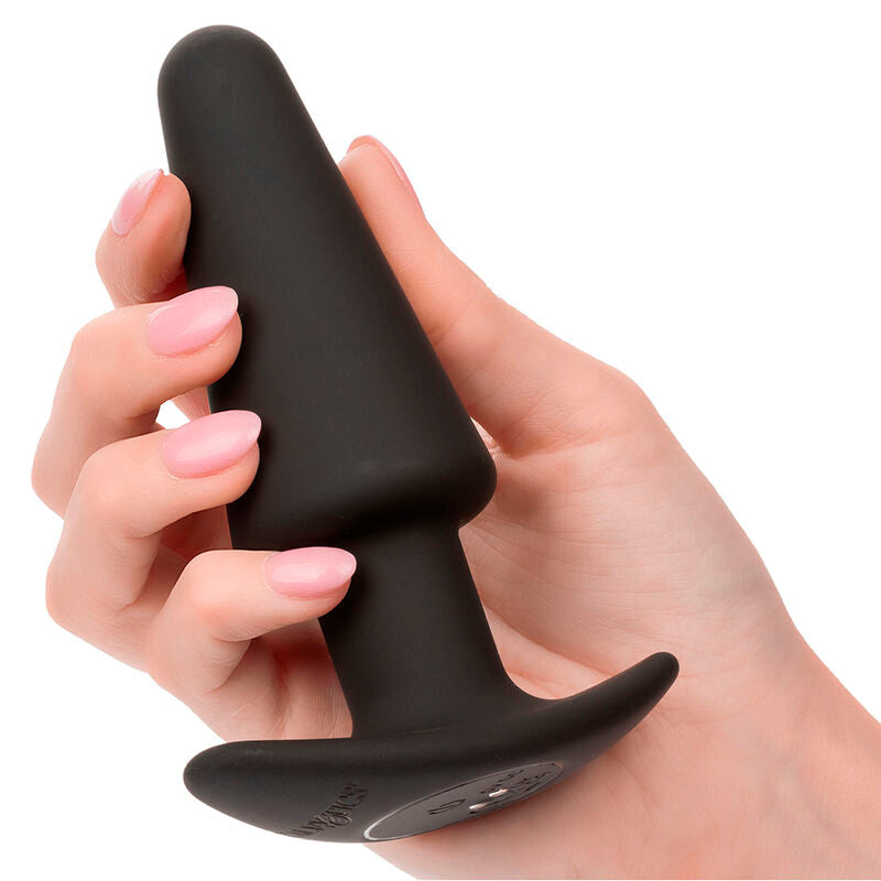 CALEXOTICS - ROCK BOTTOM PLUG ANAL CÔNICO 10 VIBRAÇÕES SILICONE PRETO Sexshoptuga 