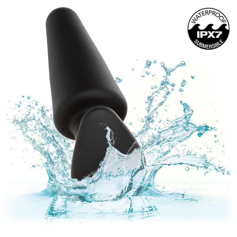 CALEXOTICS - ROCK BOTTOM PLUG ANAL CÔNICO 10 VIBRAÇÕES SILICONE PRETO Sexshoptuga 