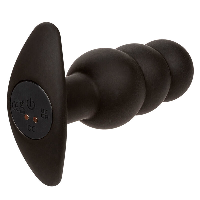 CALEXOTICS - ROCK BOTTOM PLUG ANAL COM ESFERAS 10 VIBRAÇÕES SILICONE PRETO Sexshoptuga 