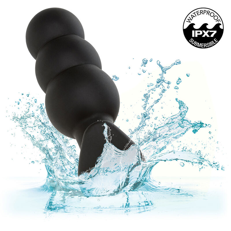 CALEXOTICS - ROCK BOTTOM PLUG ANAL COM ESFERAS 10 VIBRAÇÕES SILICONE PRETO Sexshoptuga 