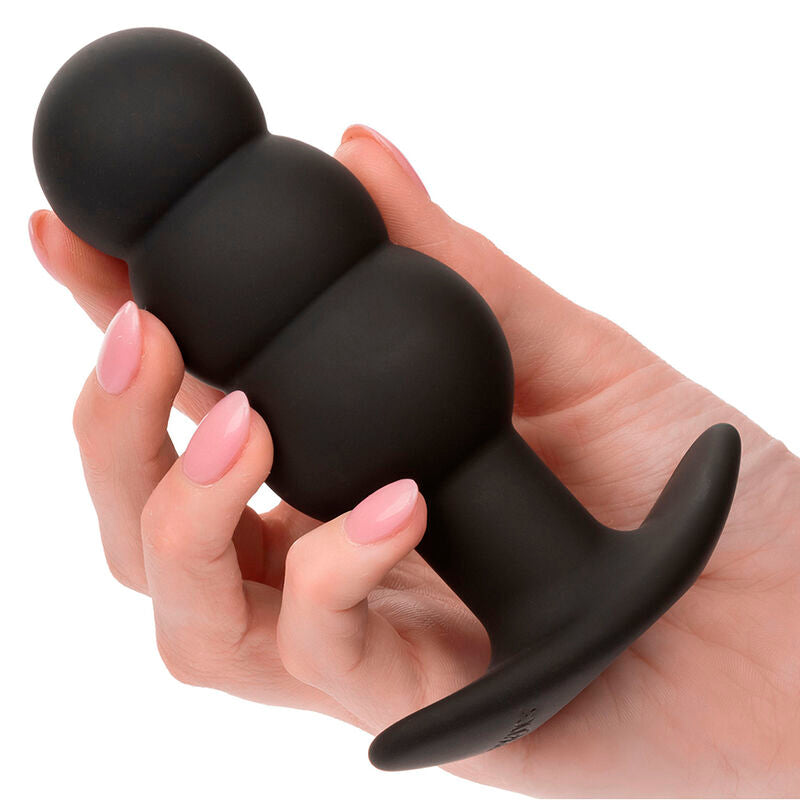 CALEXOTICS - ROCK BOTTOM PLUG ANAL COM ESFERAS 10 VIBRAÇÕES SILICONE PRETO Sexshoptuga 