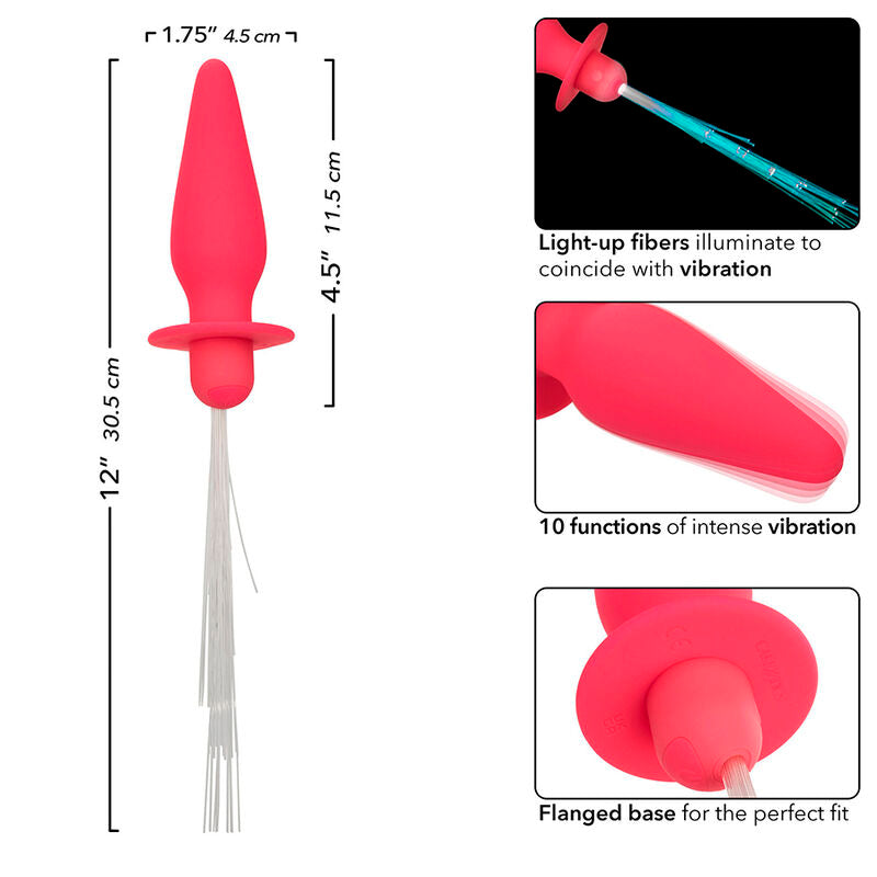 CALEXOTICS - SOUTHERN LIGHTS LIGHT UP ANAL PLUG 10 VIBRAÇÕES SILICONE ROSA Sexshoptuga 