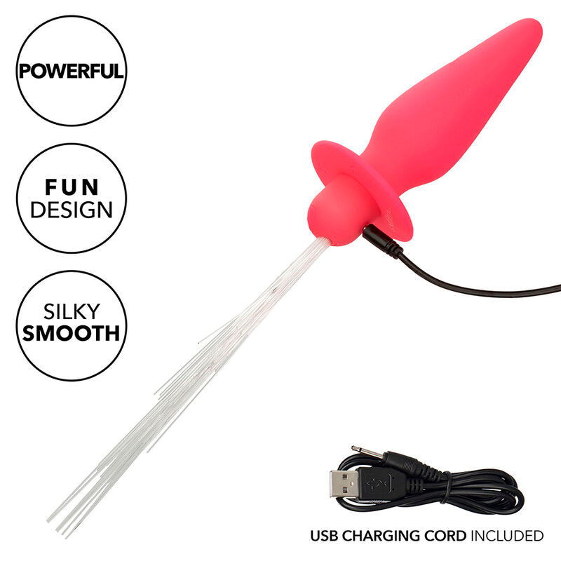 CALEXOTICS - SOUTHERN LIGHTS LIGHT UP ANAL PLUG 10 VIBRAÇÕES SILICONE ROSA Sexshoptuga 