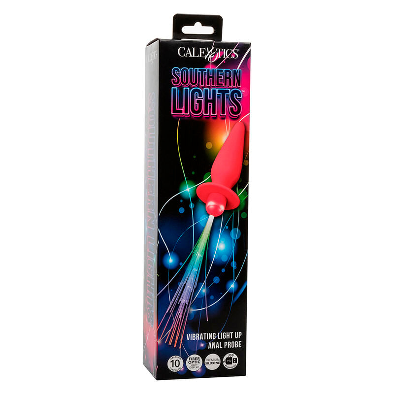 CALEXOTICS - SOUTHERN LIGHTS LIGHT UP ANAL PLUG 10 VIBRAÇÕES SILICONE ROSA Sexshoptuga 