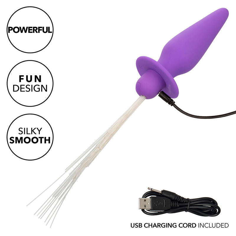 CALEXOTICS - SOUTHERN LIGHTS LIGHT UP ANAL PLUG 10 VIBRAÇÕES SILICONE ROXO Sexshoptuga 