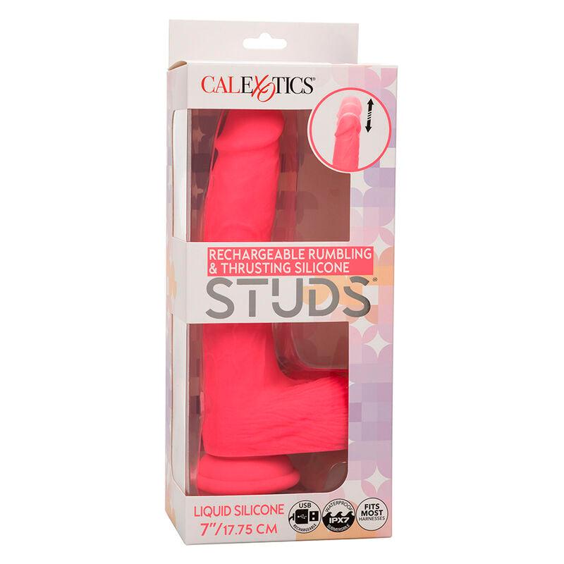 CALEXOTICS - STUDS VIBRADOR REALISTA 10 VIBRAÇÕES ROSA - Sexshoptuga 