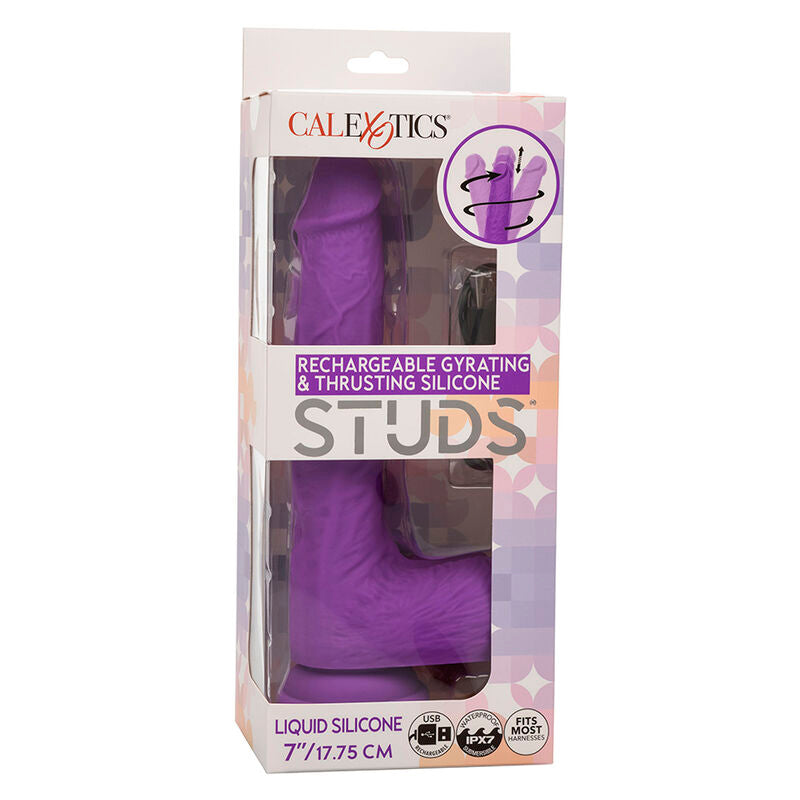 CALEXOTICS - STUDS VIBRADOR ROTATIVO E RECARREGÁVEL 10 VIBRAÇÕES ROXO Sexshoptuga 