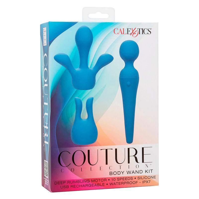 CALEXOTICS - COUTURE KIT VIBRADOR WAND 10 VIBRAÇÕES AZUL - Sexshoptuga 