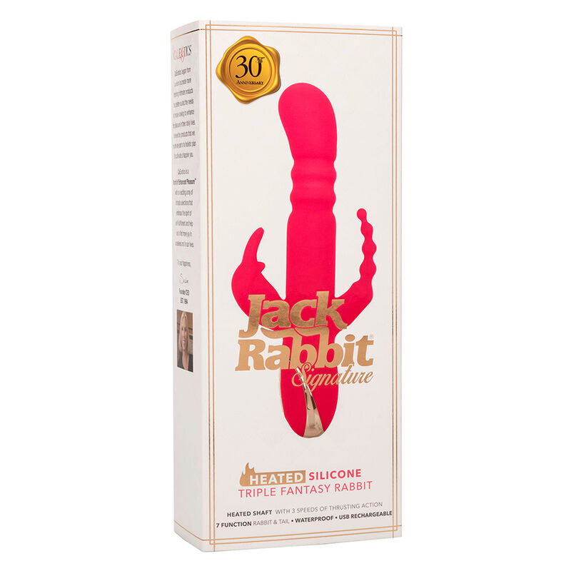 CALEXOTICS - JACK FANTASY VIBRADOR TRIPLO AQUECIDO COELHO ROSA Sexshoptuga 