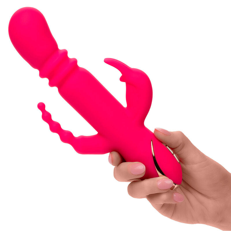 CALEXOTICS - JACK FANTASY VIBRADOR TRIPLO AQUECIDO COELHO ROSA Sexshoptuga 