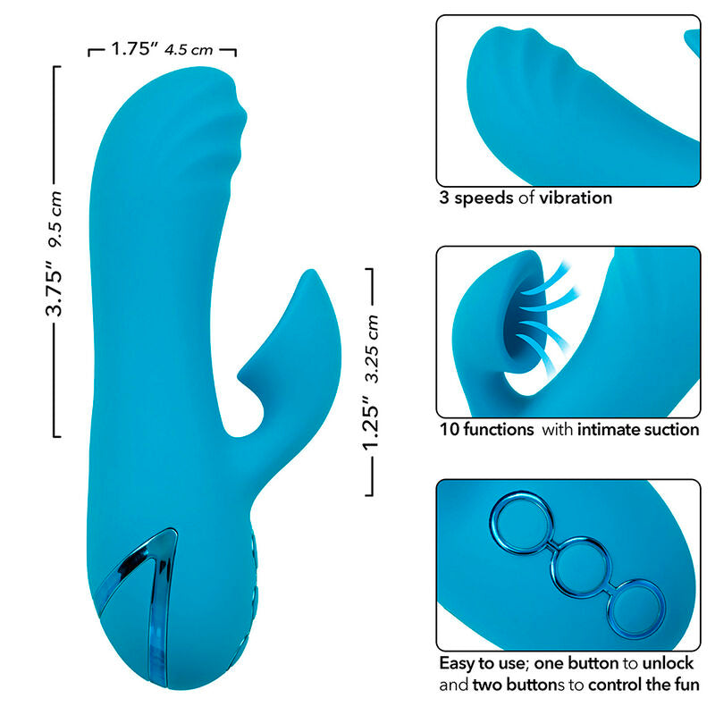 CALEXOTICS - SUNSET BEACH SEDUCER VIBRADOR E ESTIMULADOR 10 FUNÇÕES AZUL Sexshoptuga 