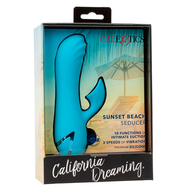 CALEXOTICS - SUNSET BEACH SEDUCER VIBRADOR E ESTIMULADOR 10 FUNÇÕES AZUL Sexshoptuga 