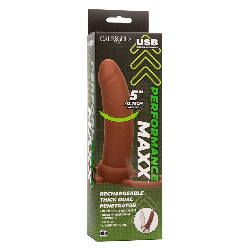 CALEXOTICS - MAXX THICK DUAL PENETRATOR 10 VIBRAÇÕES MARROM Sexshoptuga 