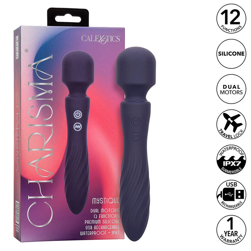 CALEXOTICS - CHARISMA MYSTIQUE MASSAGER DUAL MOTORS 12 FUNÇÕES 20,5 CM X 4,5 CM ROXO Sexshoptuga 