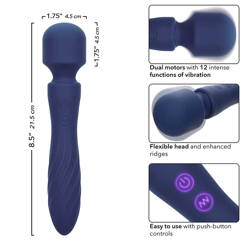 CALEXOTICS - CHARISMA MYSTIQUE MASSAGER DUAL MOTORS 12 FUNÇÕES 20,5 CM X 4,5 CM ROXO Sexshoptuga 