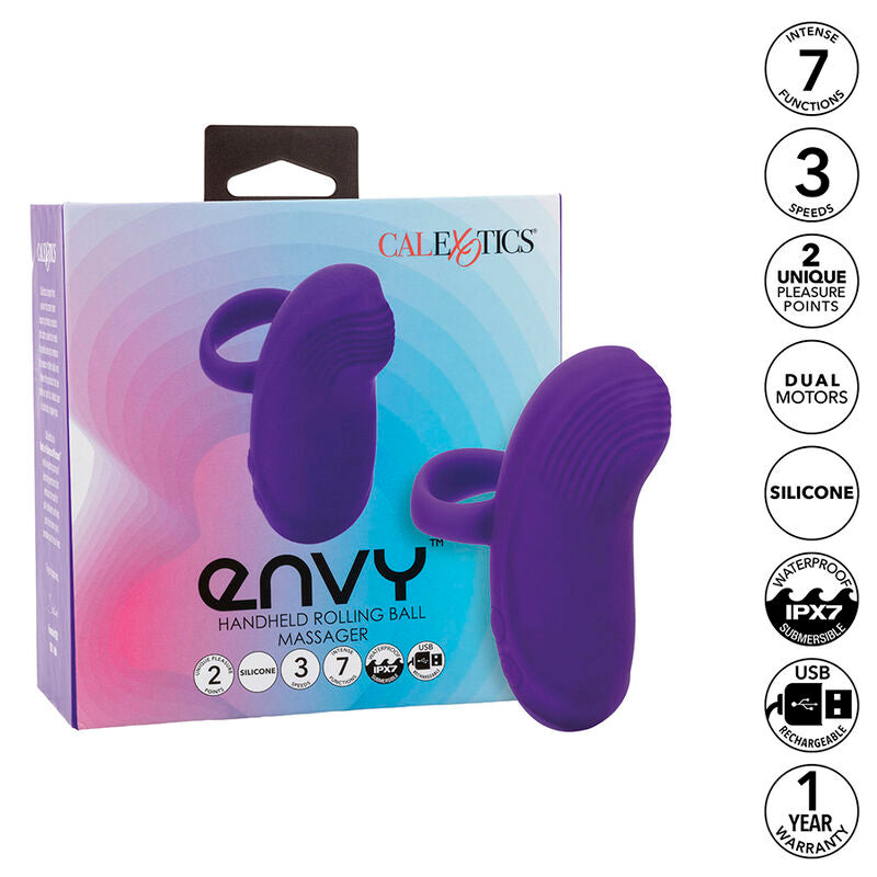 CALEXOTICS - ENVY HANDHELD ROLLING BALL MASSAGER 7 VIBRAÇÕES ROXO Sexshoptuga 