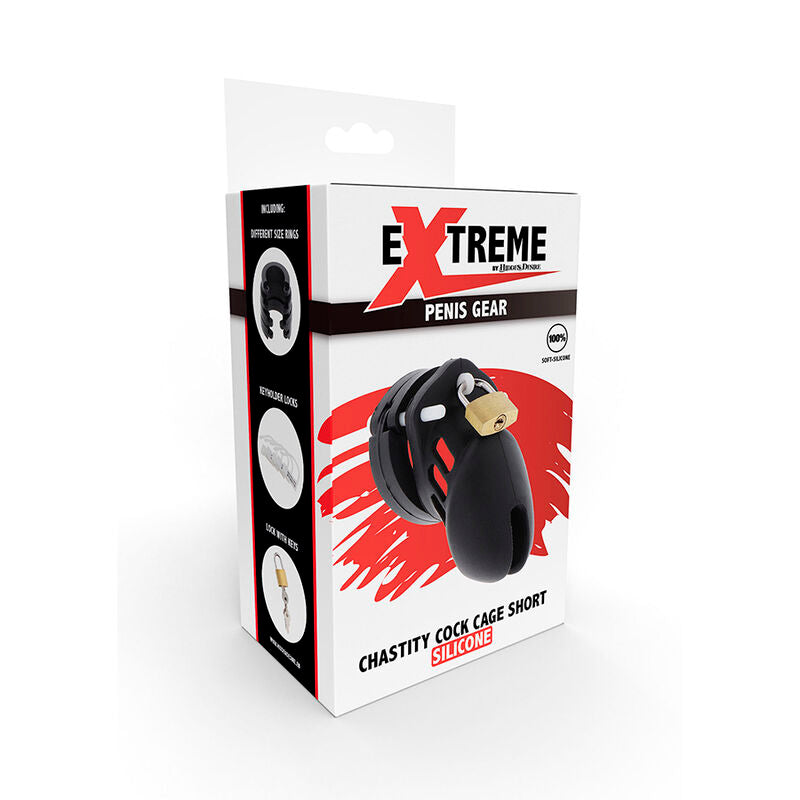 HIDDEN DESIRE - EXTREME CASTIDADE GAIOLA DE SILICONE TAMANHO S PRETO Sexshoptuga 