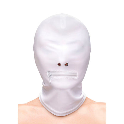 NS NOVELTIES - FETISH &amp; FASHION CLOSED MOUTH ZIPPER HOOD NYLON WHITE