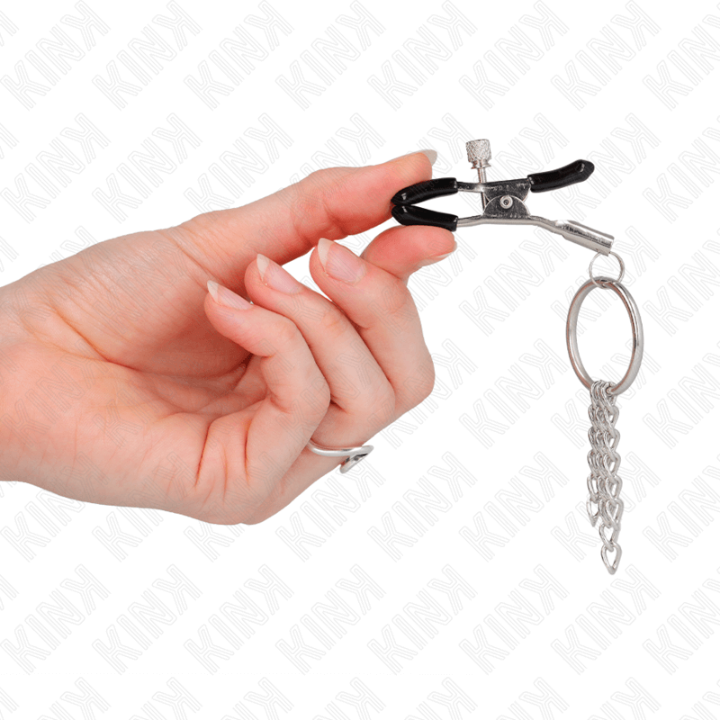 KINK - O RING GRAMPO DE BICO E PEQUENA CORRENTE PRATA 6 CM Sexshoptuga 