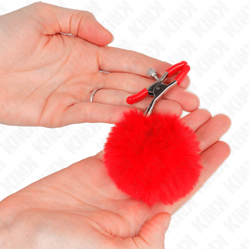 KINK - GRAMPO DE BOLA DE PELE FALSA VERMELHO 6 CM Sexshoptuga 