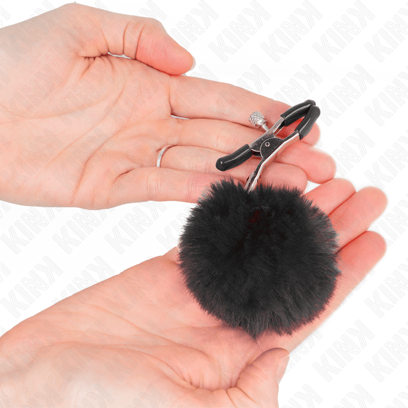 KINK - BLACK FAUX FUR BALL CLAMP 6 CM Sexshoptuga 