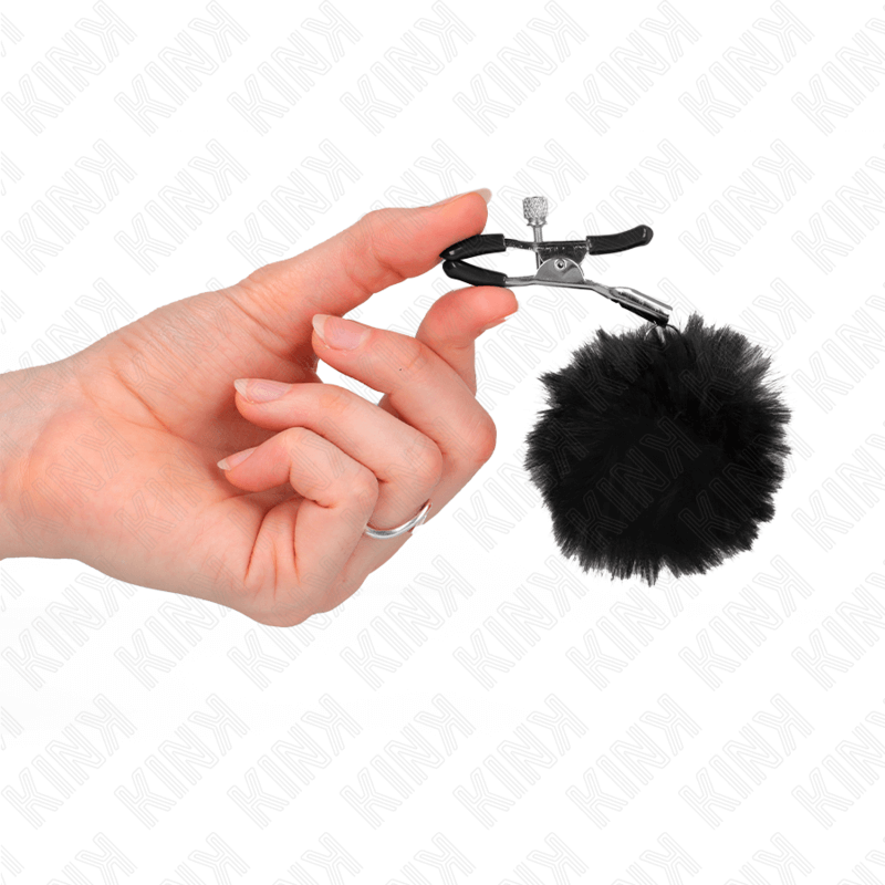 KINK - BLACK FAUX FUR BALL CLAMP 6 CM Sexshoptuga 