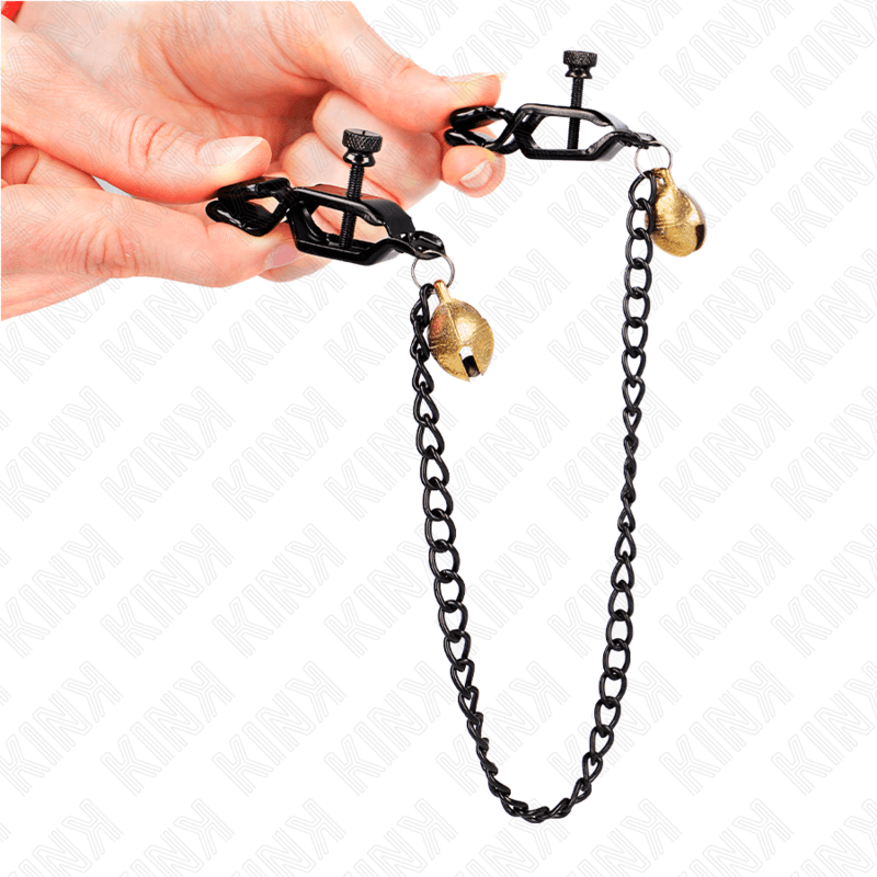 KINK - PINÇAS DE CADEIA PLANA E SINO PRATA 30 CM Sexshoptuga 