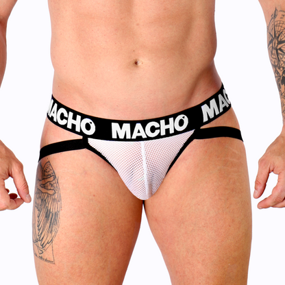 MACHO - MX26X1 JOCK GRID BRANCO S - Sexshoptuga 