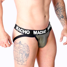 MACHO - MX27GR JOCK COURO CINZA BEGE S - Sexshoptuga  Sexshoptuga 