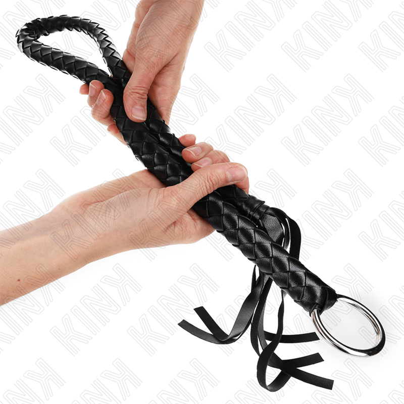 KINK - CHICOTE DE SERPENTE COM ANEL DE MÃO PRETO 65 CM Sexshoptuga 