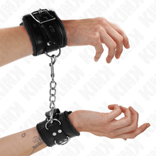 KINK - BLACK LEATHER LINING WRIST WITH ADJUSTABLE BLACK BELT 17-29 CM X 6 CM Sexshoptuga 