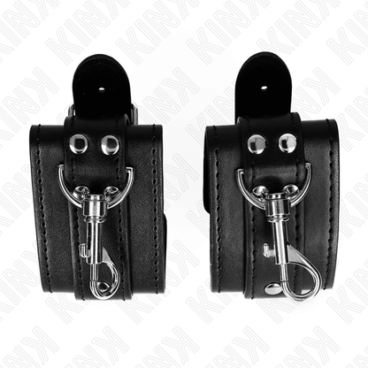 KINK - ADJUSTABLE BLACK LOCKING DUNGEON WRIST GUARDS 21-28CM X 5.5CM