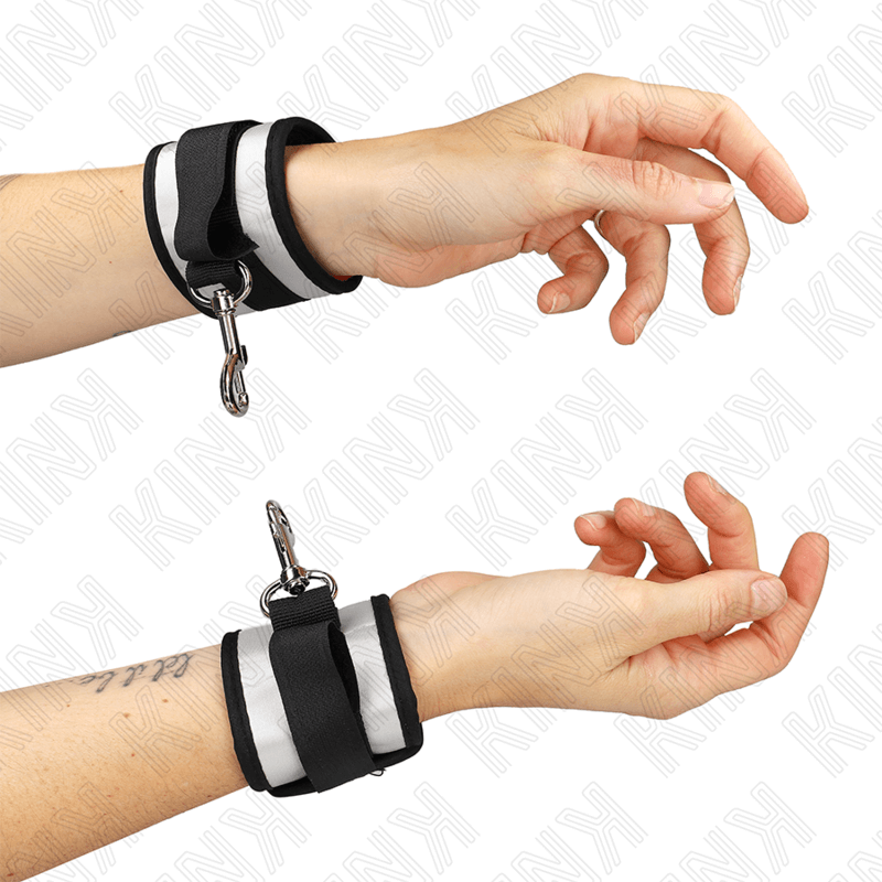 KINK - GREY NEOPRENE WRISTBANDS 23 X 5 CM