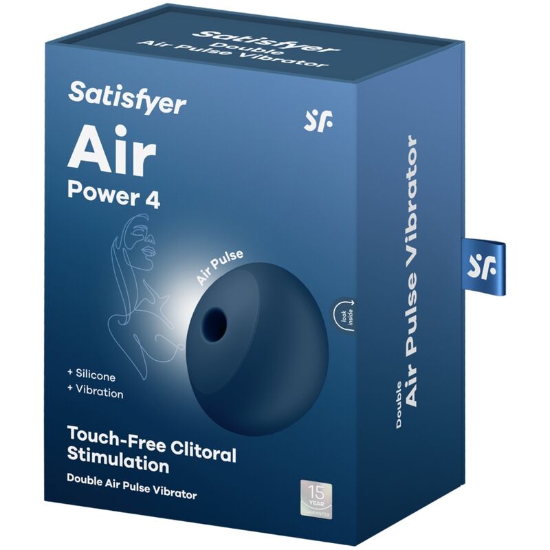 SATISFYER - AIR POWER 4 ESTIMULADOR E VIBRADOR 12 VIBRAÇÕES AZUL Sexshoptuga 