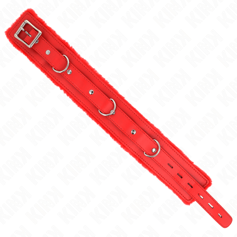 KINK - COLAR COM TRELA 65 CM COM RESTRIÇÕES VERMELHO 36-42 CM X 5,5 CM Sexshoptuga 