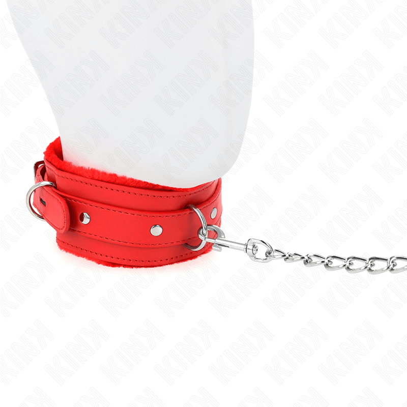 KINK - COLAR COM TRELA 65 CM COM RESTRIÇÕES VERMELHO 36-42 CM X 5,5 CM Sexshoptuga 