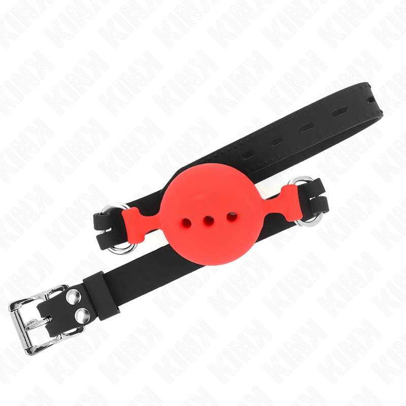 KINK - FULL SILICONE GAG 55 x 2 CM WITH 5 CM BALL SIZE L RED ADJUSTABLE 35-51 CM Sexshoptuga 