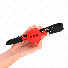 KINK - FULL SILICONE GAG 55 x 2 CM WITH 5 CM BALL SIZE L RED ADJUSTABLE 35-51 CM Sexshoptuga 