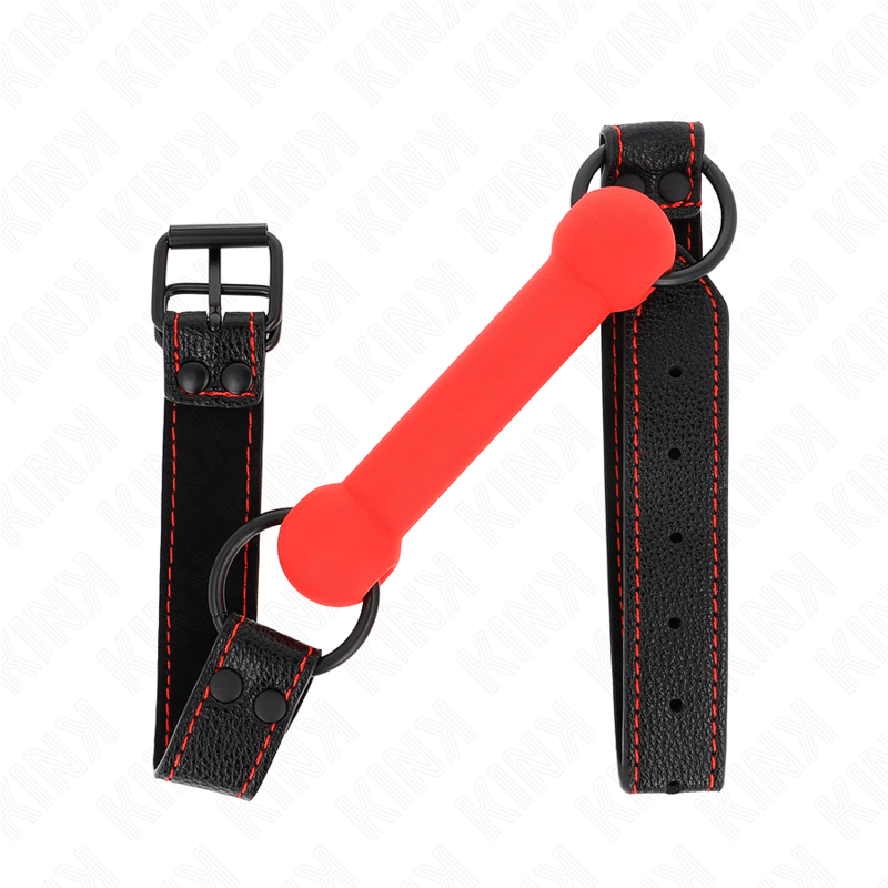 KINK - BONE GAG WITH ADJUSTABLE RED LEATHER STRAP 41-57 CM Sexshoptuga 