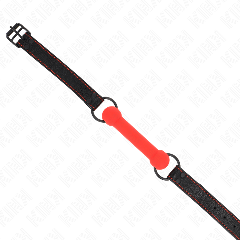 KINK - BONE GAG WITH ADJUSTABLE RED LEATHER STRAP 41-57 CM Sexshoptuga 