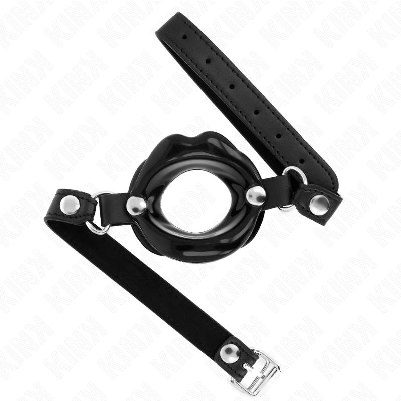 KINK - LIP GAG 8 CM WITH BLACK LEATHER STRAP 63 x 2 CM ADJUSTABLE 39-58 CM Sexshoptuga 