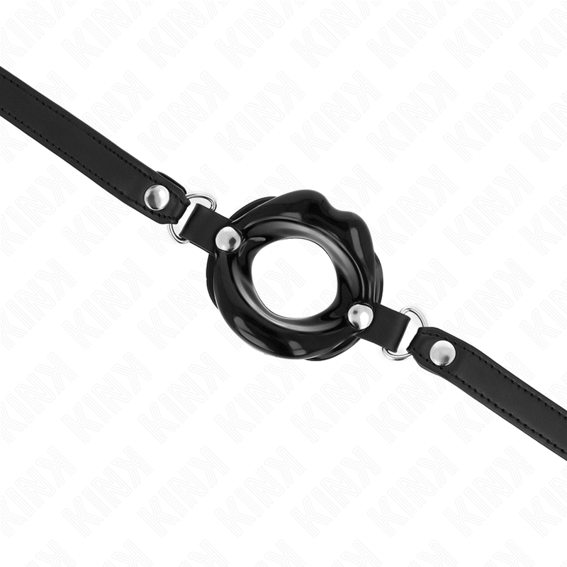 KINK - LIP GAG 8 CM WITH BLACK LEATHER STRAP 63 x 2 CM ADJUSTABLE 39-58 CM Sexshoptuga 