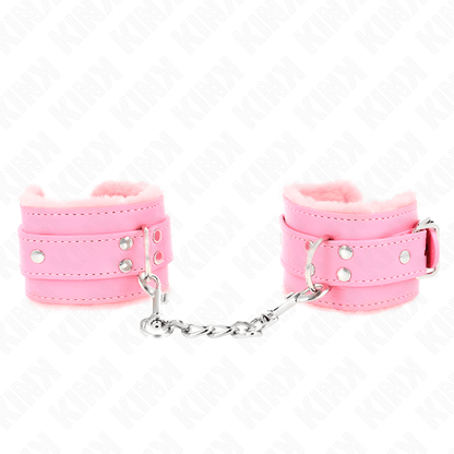 KINK - PINK LEATHER LINING WRIST WITH ADJUSTABLE PINK BELT 17-29 CM X 6 CM