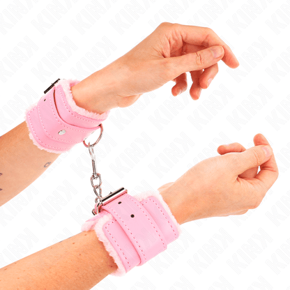 KINK - PINK LEATHER LINING WRIST WITH ADJUSTABLE PINK BELT 17-29 CM X 6 CM