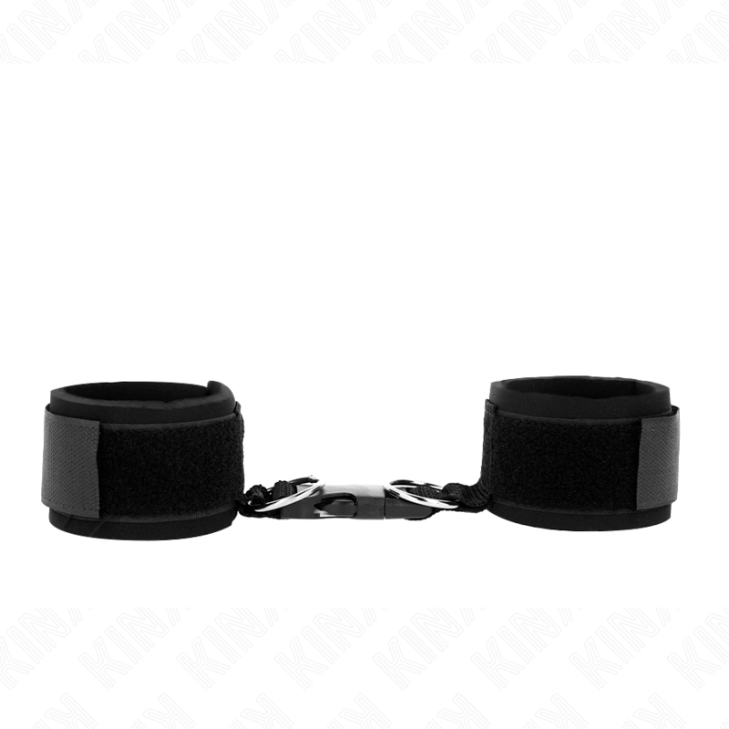 KINK - NEOPRENE HOOK&amp;LOOP FASTENER WRIST RESTRAINTS BLACK ADJUSTABLE 22-34 CM